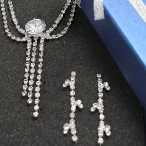Wedding Necklace Crystal Earring Necklace Set