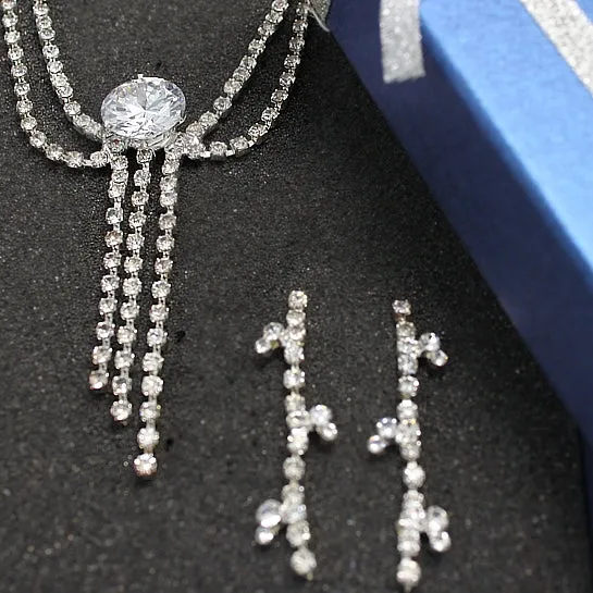 Wedding Necklace Crystal Earring Necklace Set