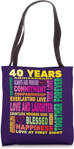 Wedding Years Anniversary Love Happy Couple Lovers Marriage Tote Bag