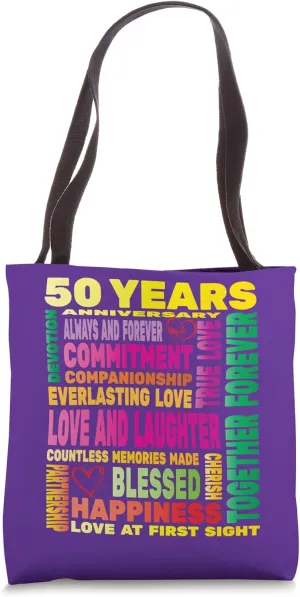 Wedding Years Anniversary Love Happy Couple Lovers Marriage Tote Bag
