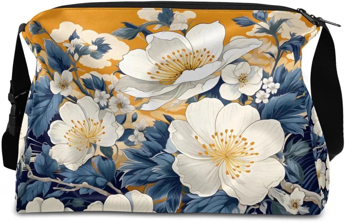 Weekend Bag Exquisite Vivid Printing Flora Lightweight Carry On Duffel Bag Waterproof Gym Bag Pu Leather Duffle Bag for Workout Travel Sport