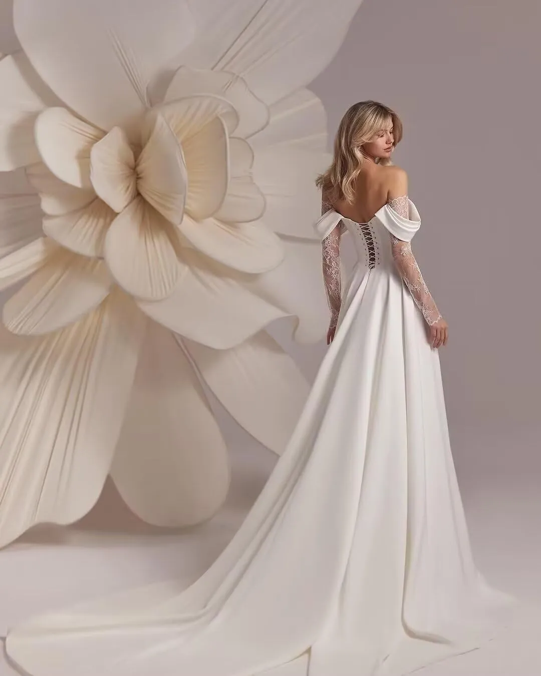 White Wedding Dresses for Bride Boho Lace Mermaid Sexy Beach Bridal Gowns for Bride with Long Train 2025