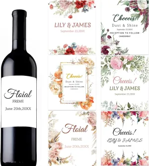 Wine Bottle Labels Personalized, Custom Label for Wine Waterproof Personalized Your Text/Logo/Image for Wedding Birthday Party Graduation Bridesmaid Wine Labels