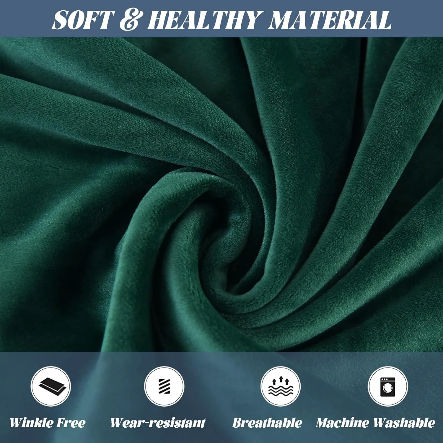 Wingback Side Chair Cover Slipcover Velvet Stretch Arm Chair Protector Accent Chair Cover Slipcover Washable Upholstered Arm Dining Chair Covers for Dining Living Room Banquet Decor(Dark Green,4PCS)