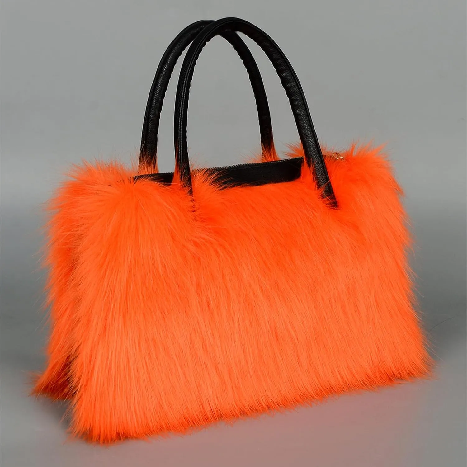 Winter Furry Handbag Soft Faux Fur Leather Bag Lightweight Travel Bag Cute Women's Shaggy Purse