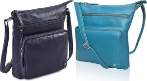 Wise Owl Genuine Leather Crossbody Handbags & Purses for Women -Premium Crossover Over the Shoulder Bag Pack of - 2