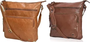 Wise Owl Genuine Leather Crossbody Handbags & Purses for Women -Premium Crossover Over the Shoulder Bag Pack of - 2