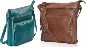 Wise Owl Genuine Leather Crossbody Handbags & Purses for Women -Premium Crossover Over the Shoulder Bag Pack of - 2
