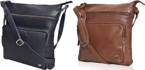 Wise Owl Genuine Leather Crossbody Handbags & Purses for Women -Premium Crossover Over the Shoulder Bag Pack of - 2