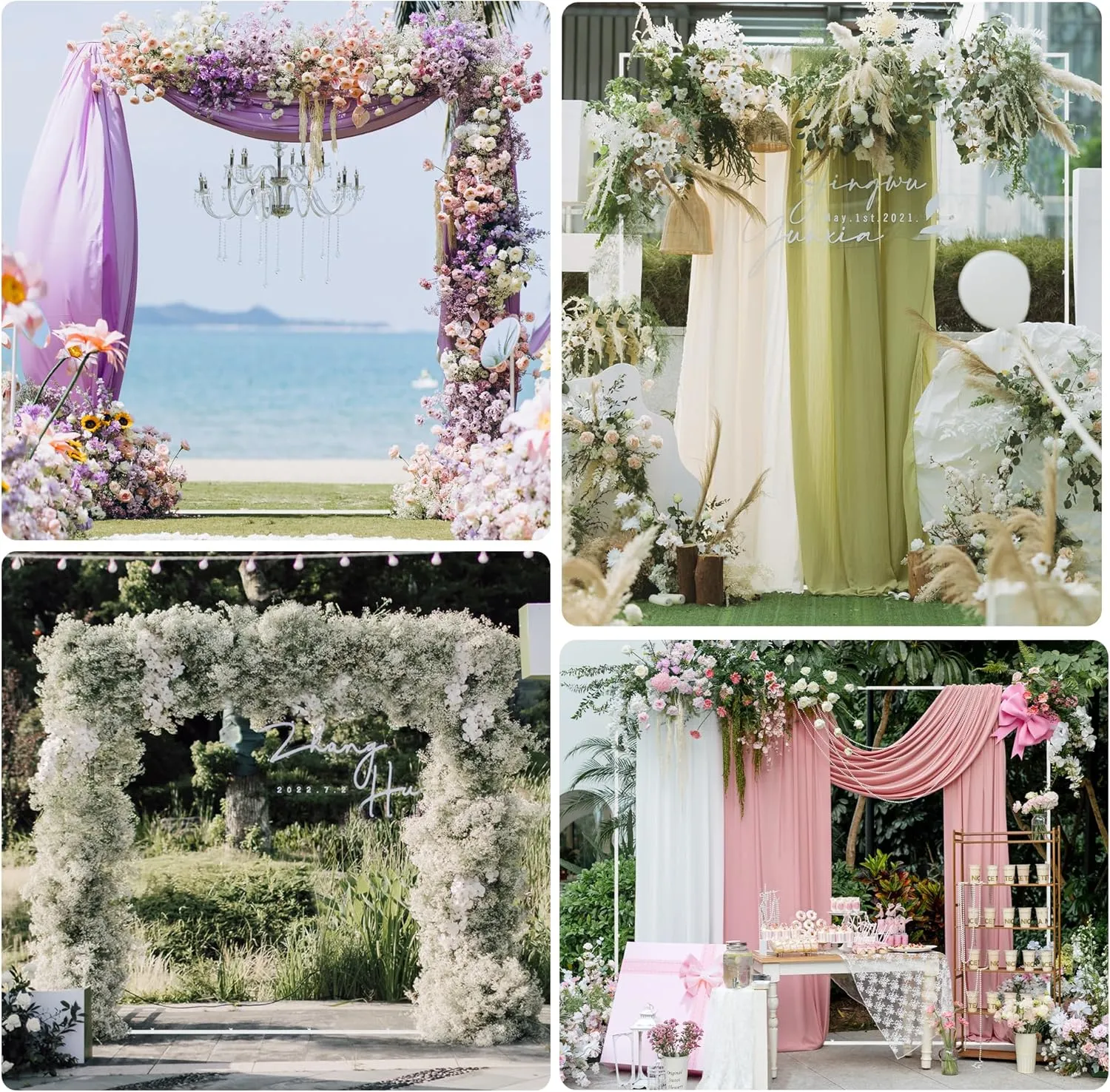 Wokceer Wedding Arch Backdrop Stand Square 7.2 x 6 FT Wedding Arches for Ceremony Metal Balloon Arch Frame for Wedding Birthday Party Garden Arbor Anniversary Event Decor