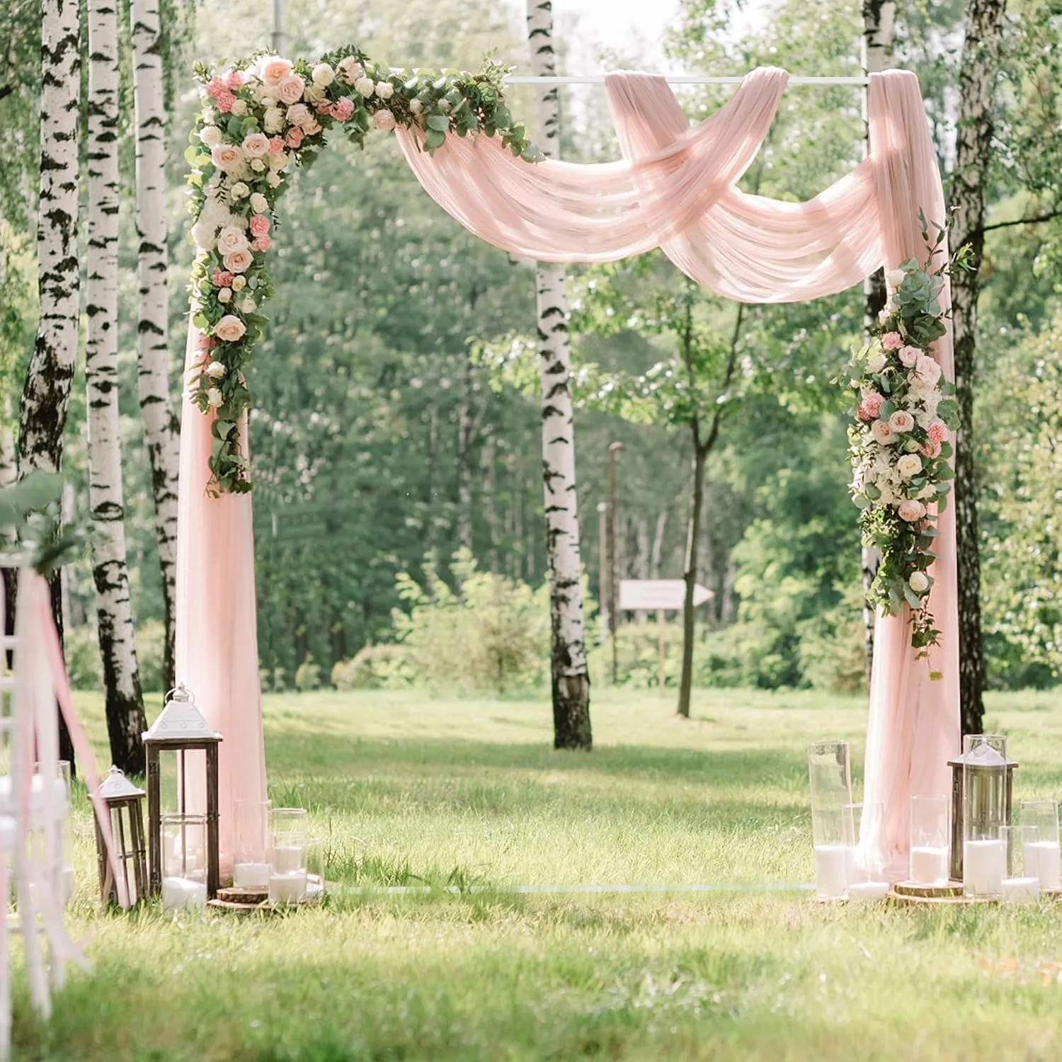 Wokceer Wedding Arch Backdrop Stand Square 7.2 x 6 FT Wedding Arches for Ceremony Metal Balloon Arch Frame for Wedding Birthday Party Garden Arbor Anniversary Event Decor