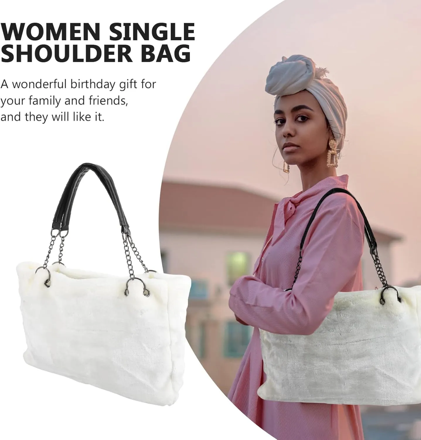 Womans Purse Plush Handbag Handbag Plush Women's Shoulder Bag Autumn Single Shoulder Bag Womans Purses