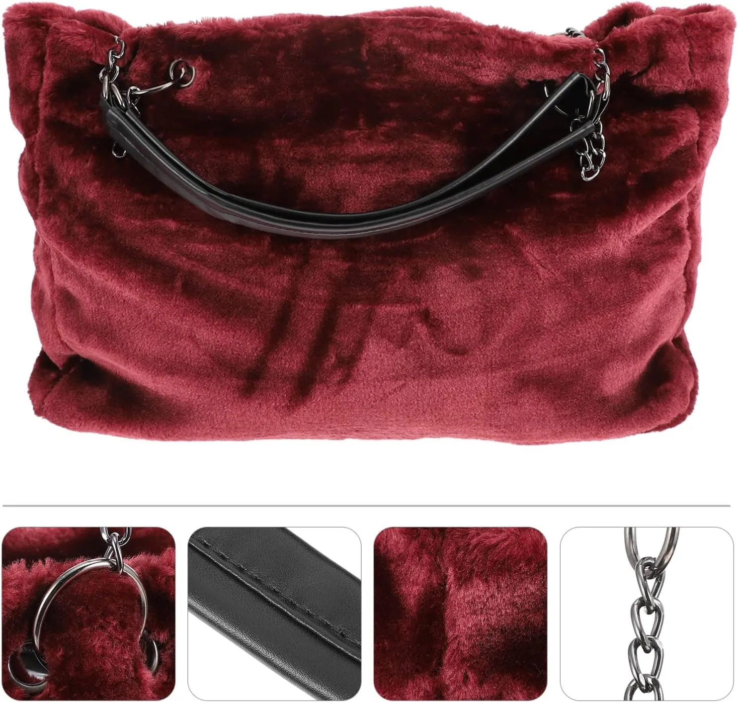 Womans Purse Plush Handbag Handbag Plush Women's Shoulder Bag Autumn Single Shoulder Bag Womans Purses