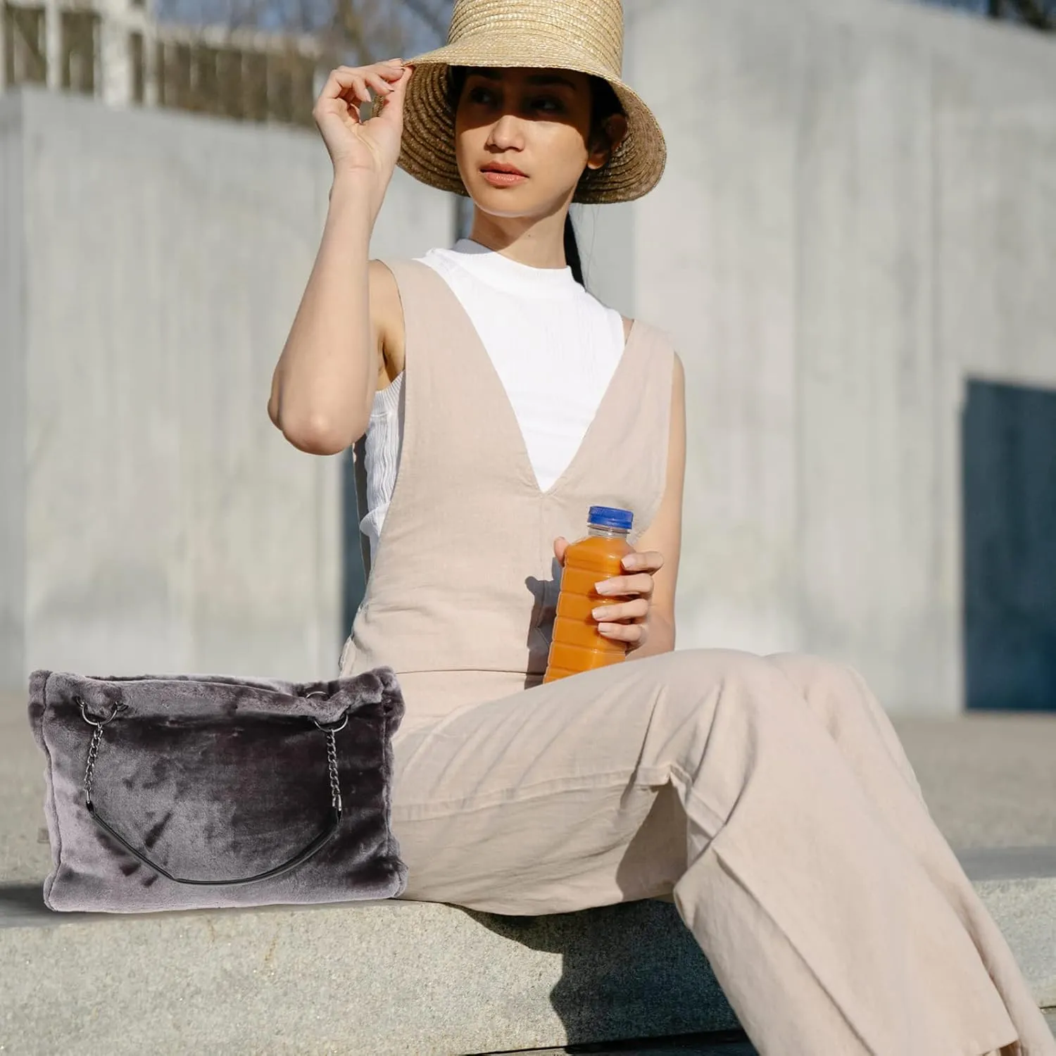 Womans Purse Plush Handbag Handbag Plush Women's Shoulder Bag Autumn Single Shoulder Bag Womans Purses
