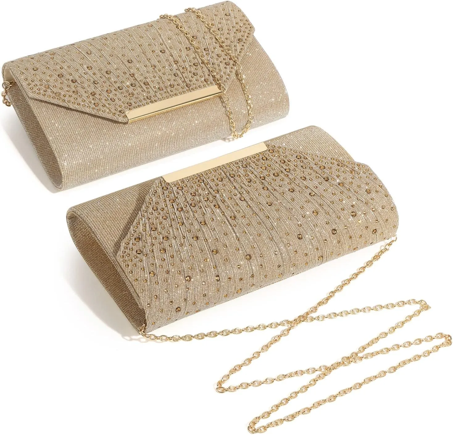 Women Evening Bags Glitter Sequins Clutch Purses for Women Shiny Crystal Falp Handbag Formal Wedding Party Prom Purse