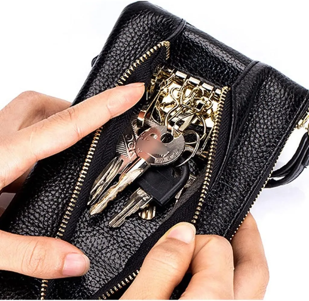 Women Leather Day Clutches Multifunctional Organizer Bag Lady Large Purse Key Case(E)