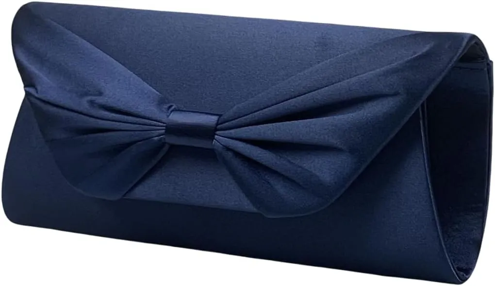 Women Satin Evening Clutch Handbag Elegant Bowknot Clutch Purse for Wedding/Prom/Cocktail
