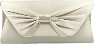 Women Satin Evening Clutch Handbag Elegant Bowknot Clutch Purse for Wedding/Prom/Cocktail