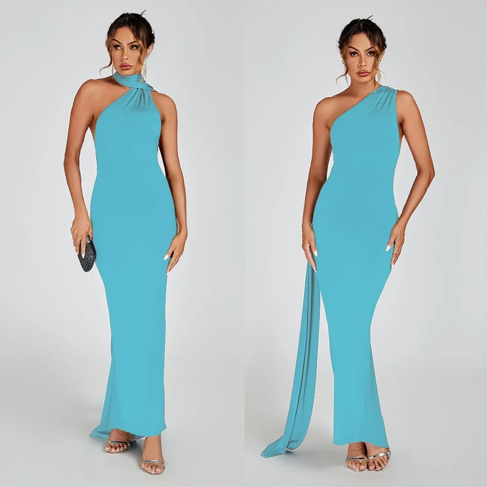 Women Sexy Backless Bodycon Sleeveless Open Back Maxi Dress for Going Out, Elegant Party Cocktail Long Dress