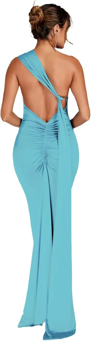 Women Sexy Backless Bodycon Sleeveless Open Back Maxi Dress for Going Out, Elegant Party Cocktail Long Dress