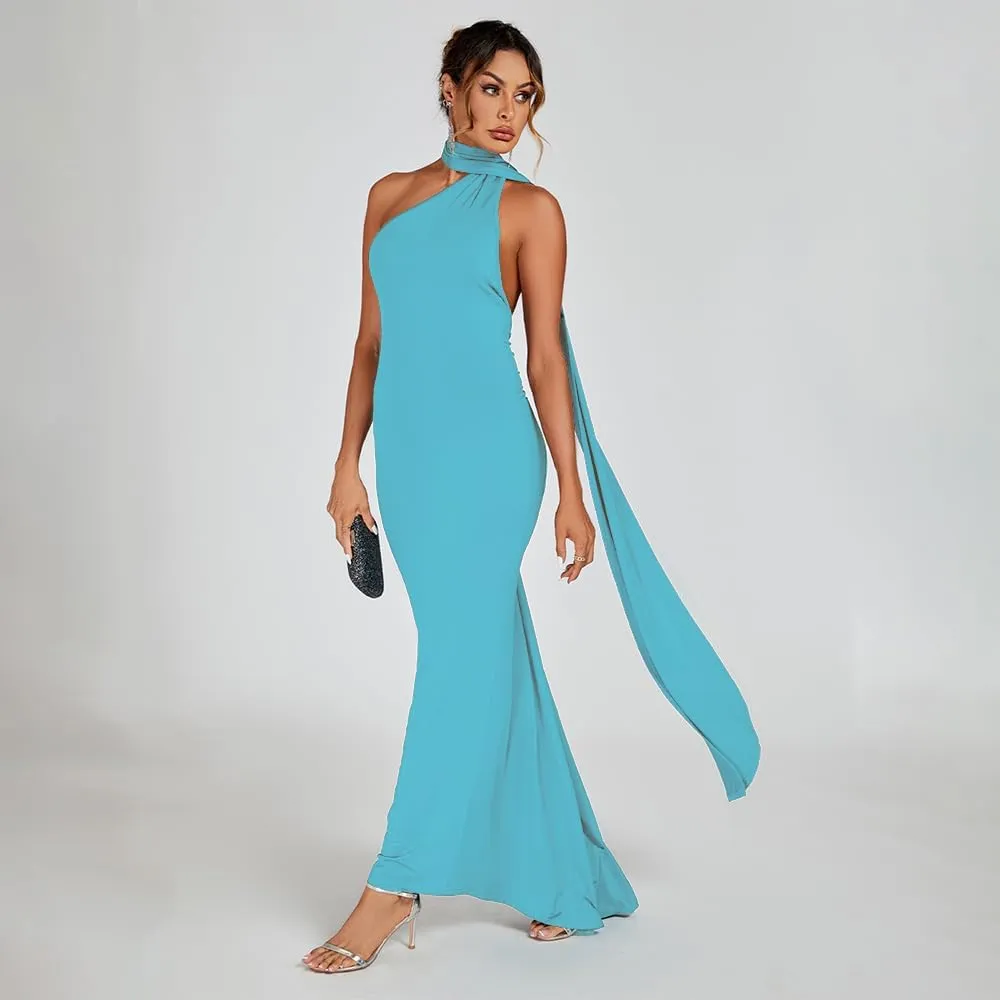 Women Sexy Backless Bodycon Sleeveless Open Back Maxi Dress for Going Out, Elegant Party Cocktail Long Dress