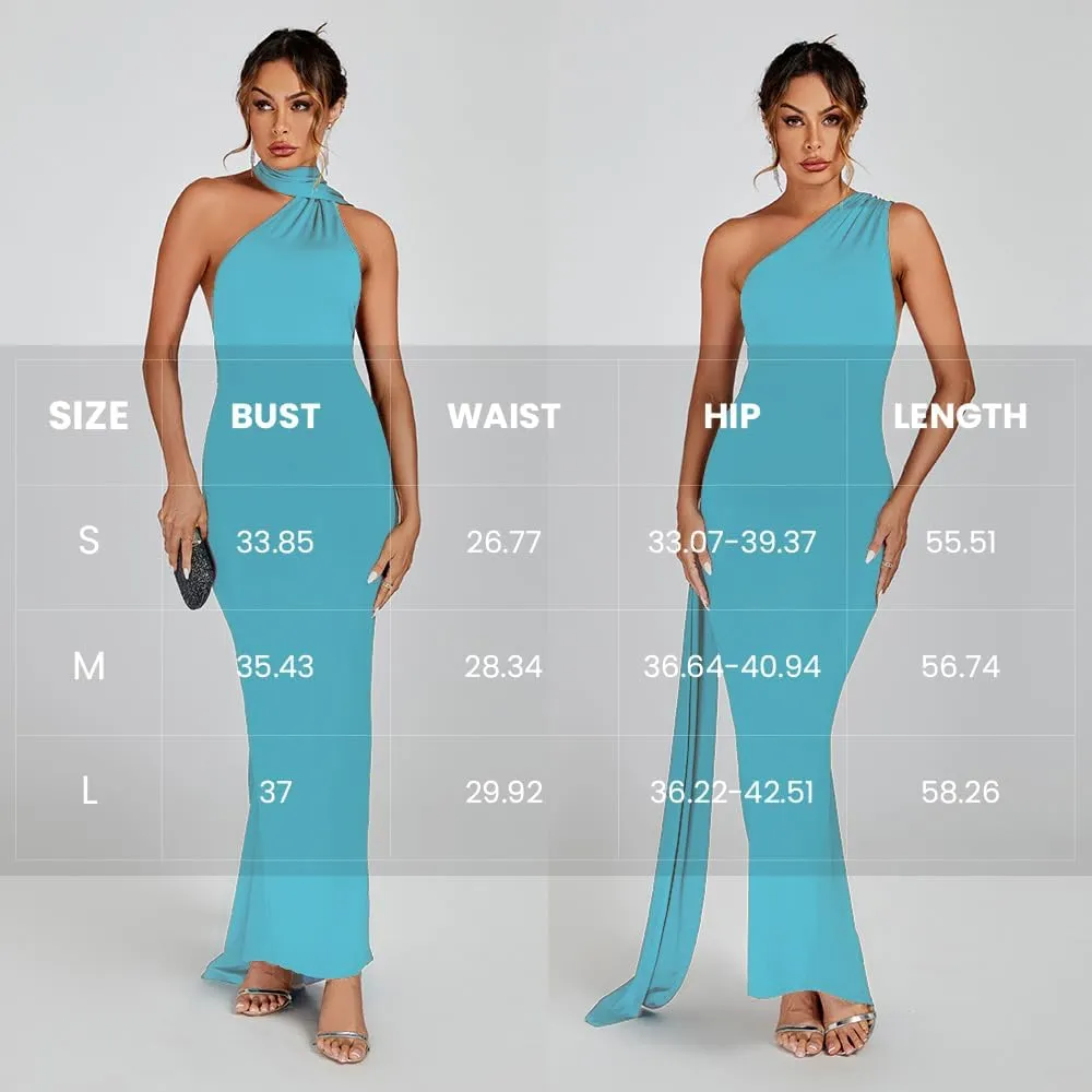 Women Sexy Backless Bodycon Sleeveless Open Back Maxi Dress for Going Out, Elegant Party Cocktail Long Dress