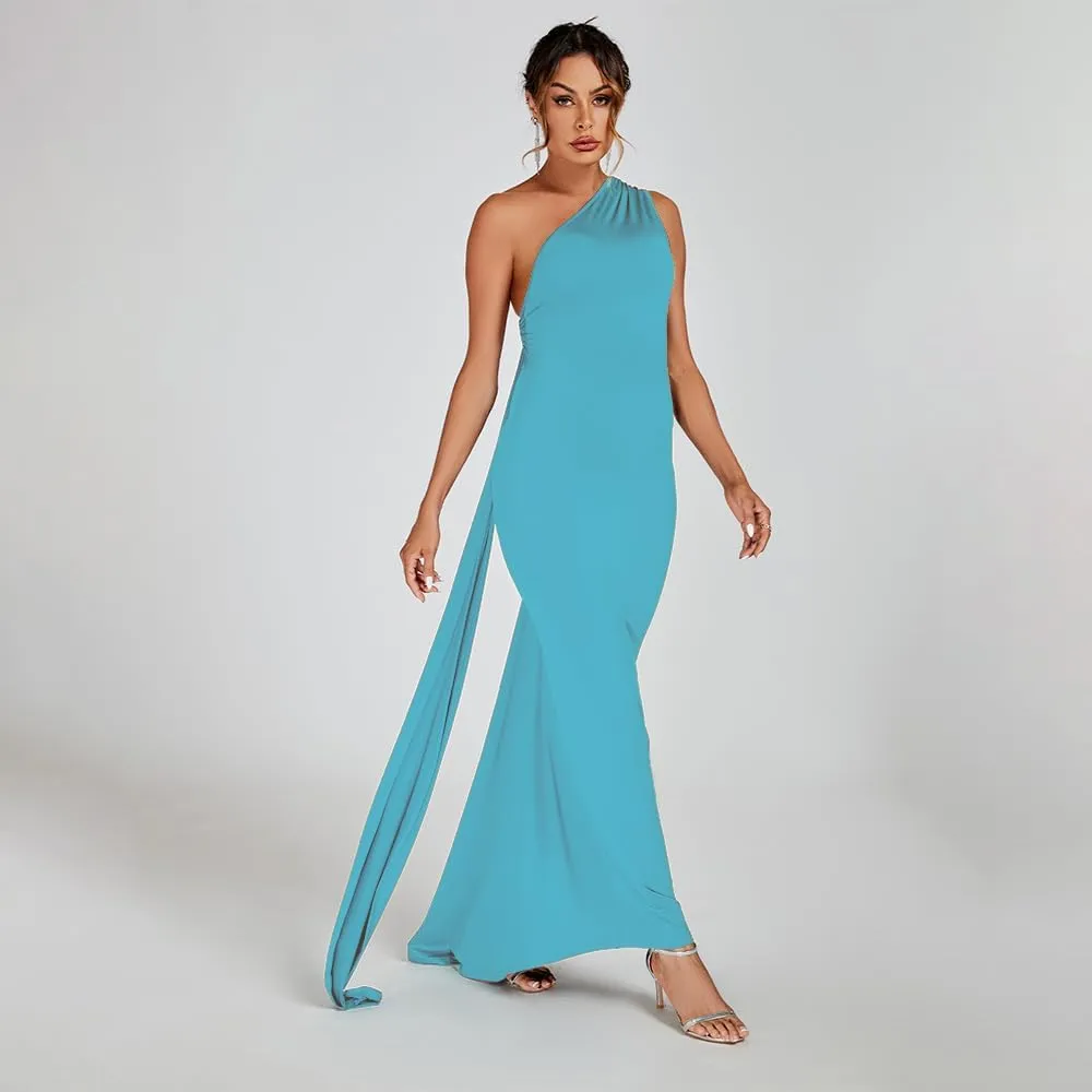 Women Sexy Backless Bodycon Sleeveless Open Back Maxi Dress for Going Out, Elegant Party Cocktail Long Dress
