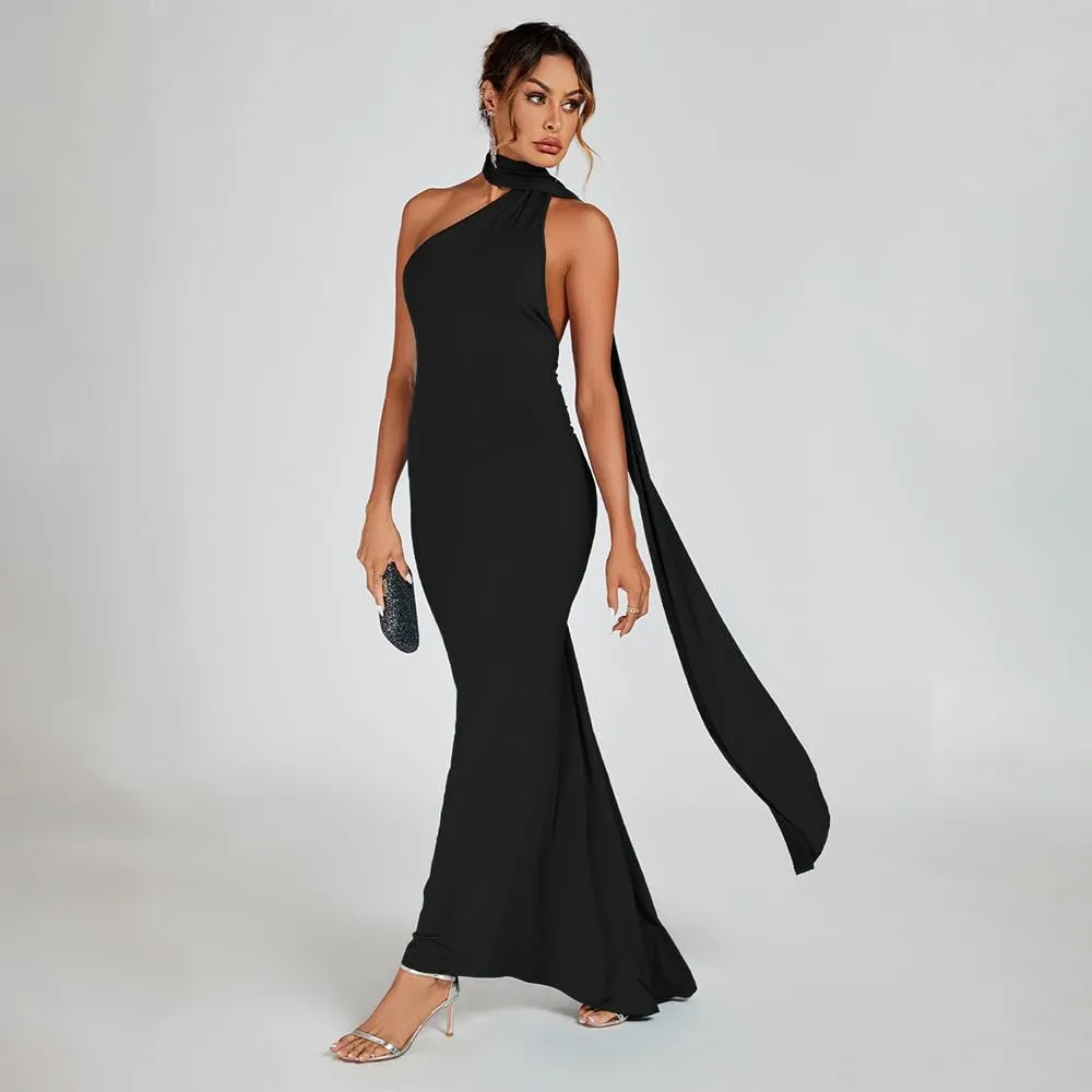 Women Sexy Backless Bodycon Sleeveless Open Back Maxi Dress for Going Out, Elegant Party Cocktail Long Dress