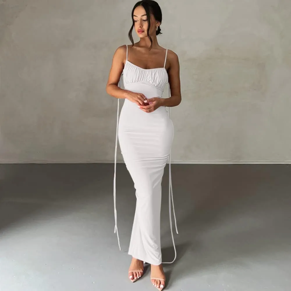 Women Sexy Backless Bodycon Sleeveless Open Back Maxi Dress for Going Out, Elegant Party Cocktail Long Dress