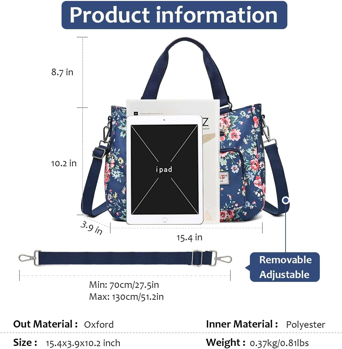 Women Utility Tote Bag Teacher Purses and Handbags for Nurse Waterproof Nylon Multi Pocket Shoulder Bag Work Tote Bag