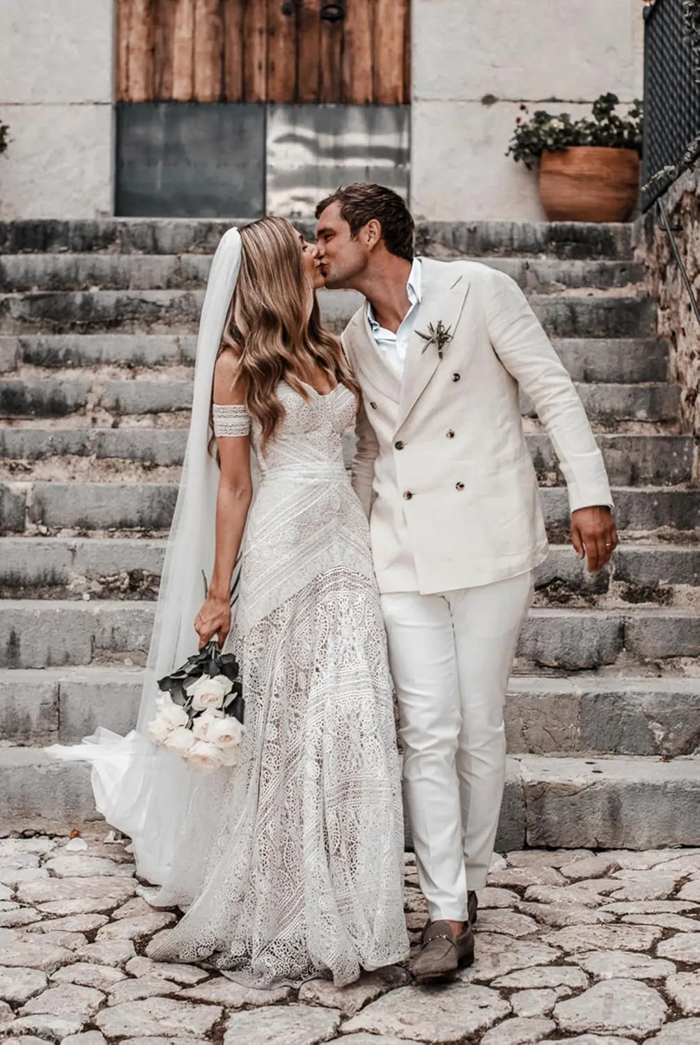 Women's Bohemian Wedding Dresses Sweetheart Mermaid Lace Bridal Gown
