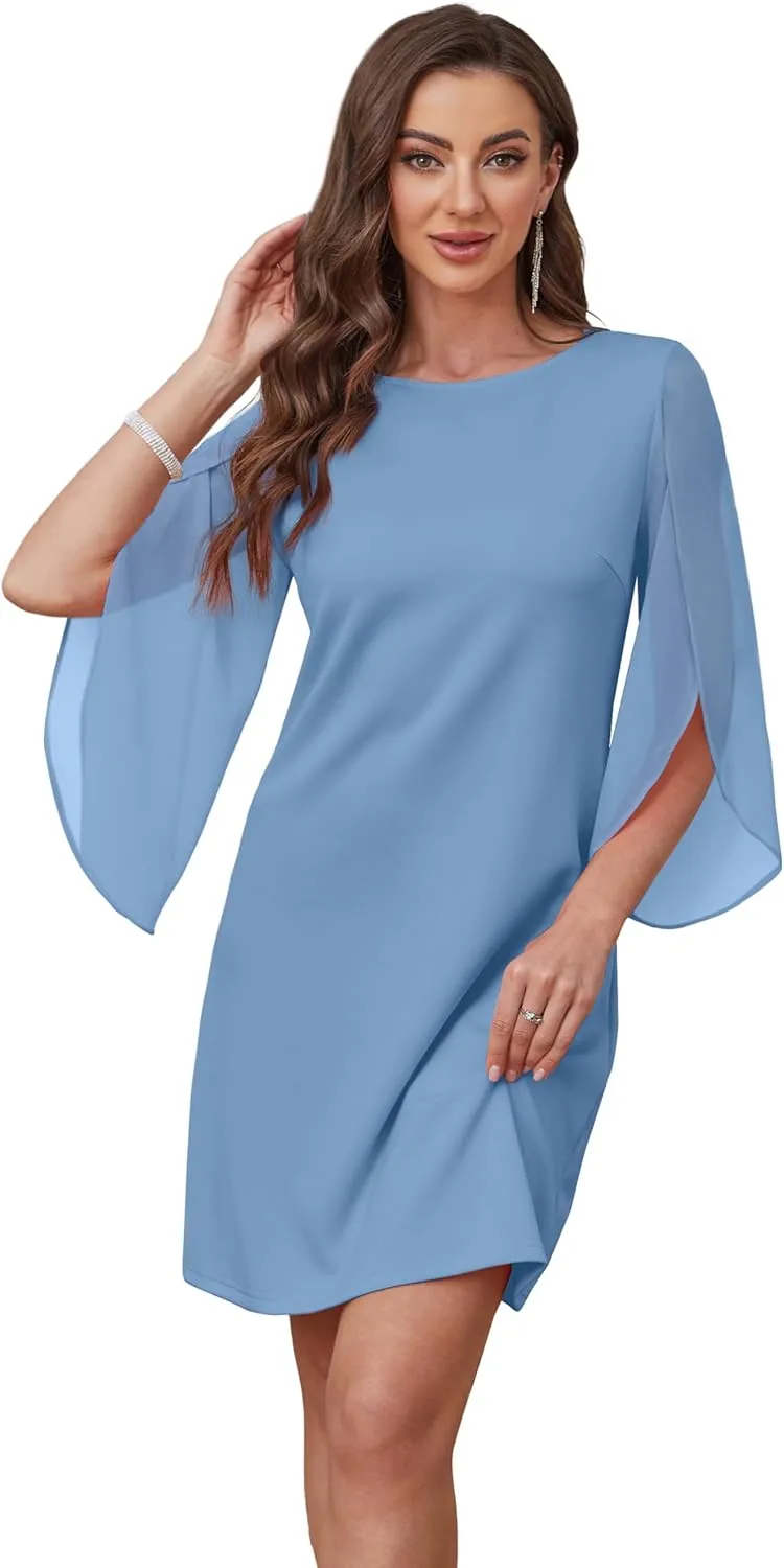 Womens Cocktail Dresses Flutter Sleeve Formal Dresse Wedding Guest Dresses for Women 2025 Trendy