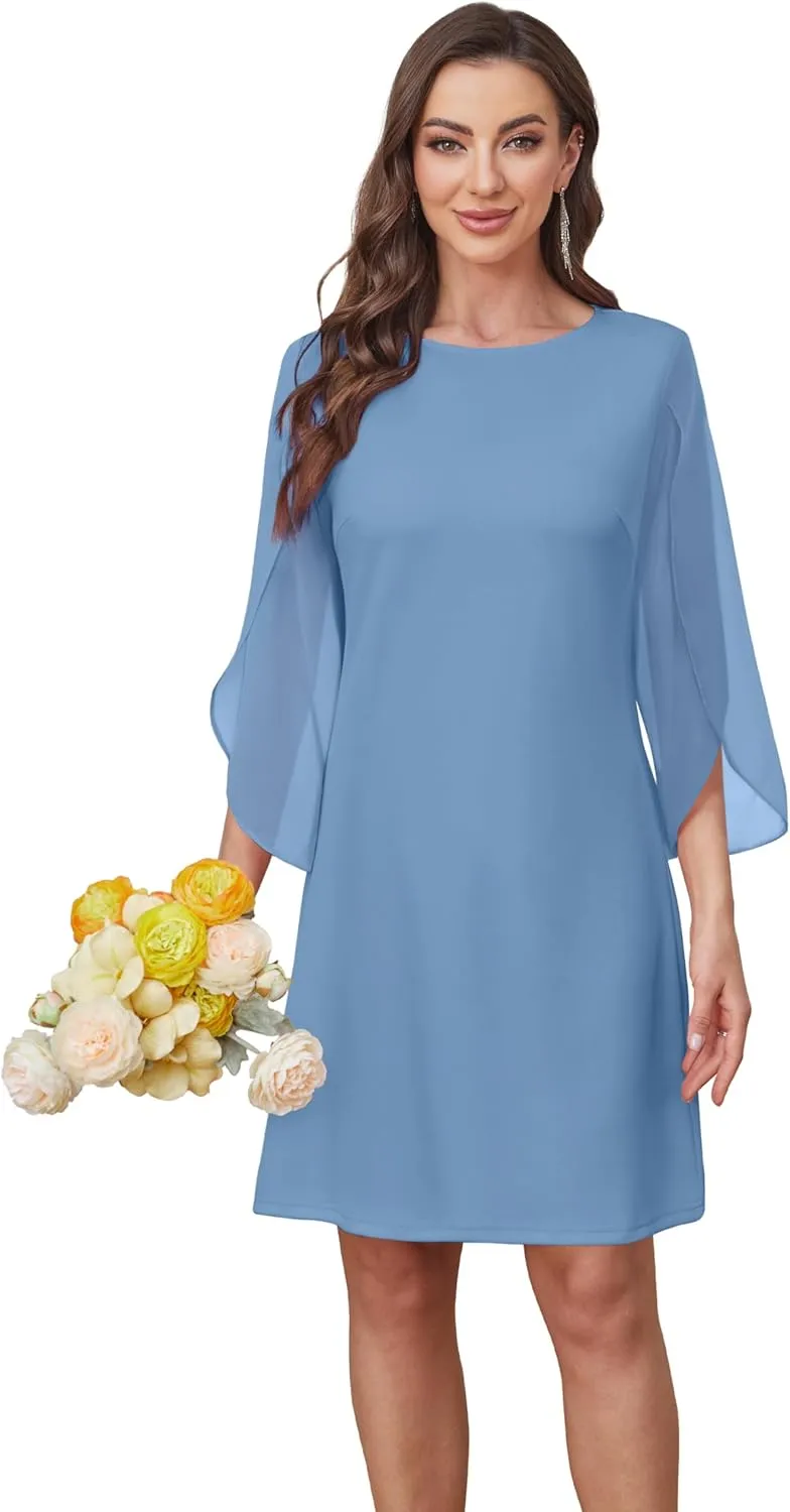 Womens Cocktail Dresses Flutter Sleeve Formal Dresse Wedding Guest Dresses for Women 2025 Trendy