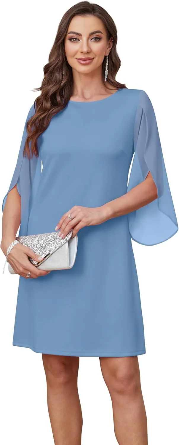 Womens Cocktail Dresses Flutter Sleeve Formal Dresse Wedding Guest Dresses for Women 2025 Trendy