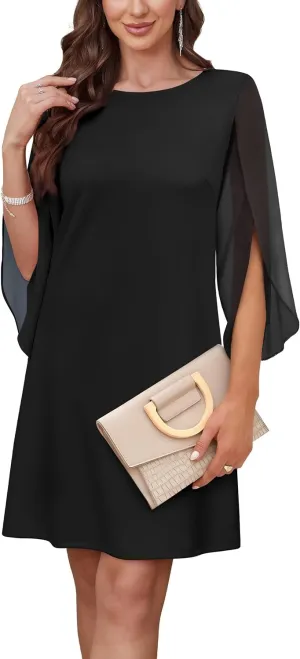 Womens Cocktail Dresses Flutter Sleeve Formal Dresse Wedding Guest Dresses for Women 2025 Trendy