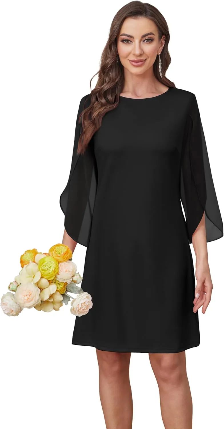 Womens Cocktail Dresses Flutter Sleeve Formal Dresse Wedding Guest Dresses for Women 2025 Trendy