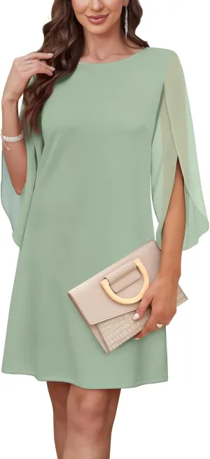 Womens Cocktail Dresses Flutter Sleeve Formal Dresse Wedding Guest Dresses for Women 2025 Trendy