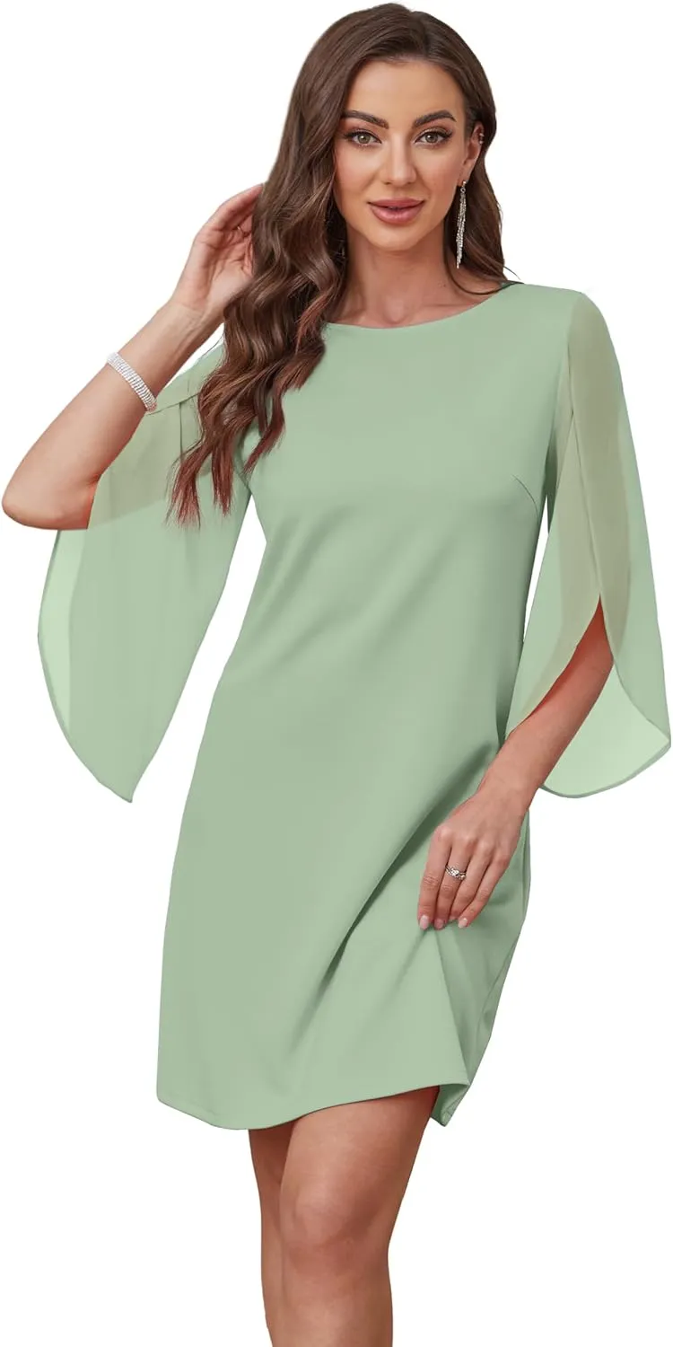 Womens Cocktail Dresses Flutter Sleeve Formal Dresse Wedding Guest Dresses for Women 2025 Trendy