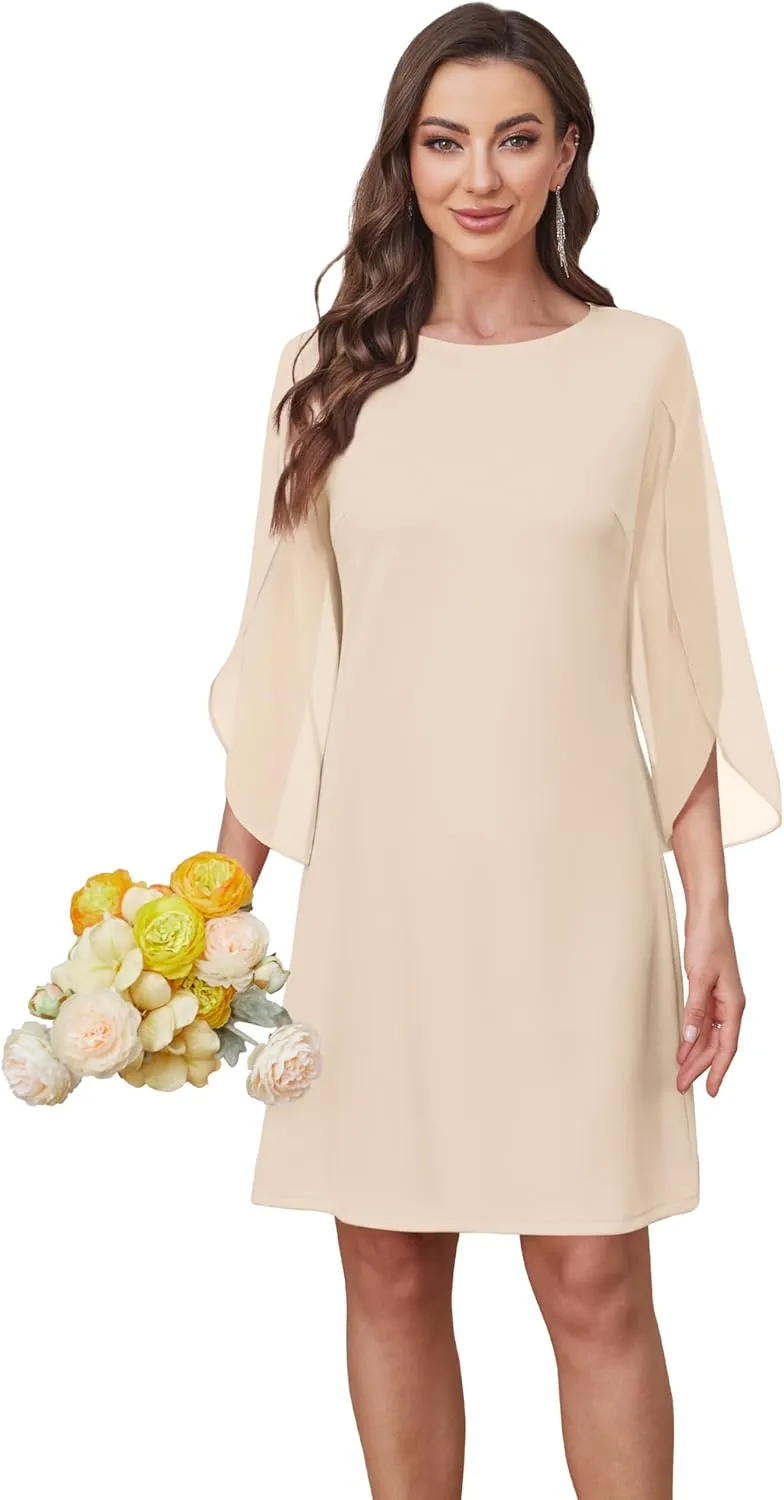 Womens Cocktail Dresses Flutter Sleeve Formal Dresse Wedding Guest Dresses for Women 2025 Trendy