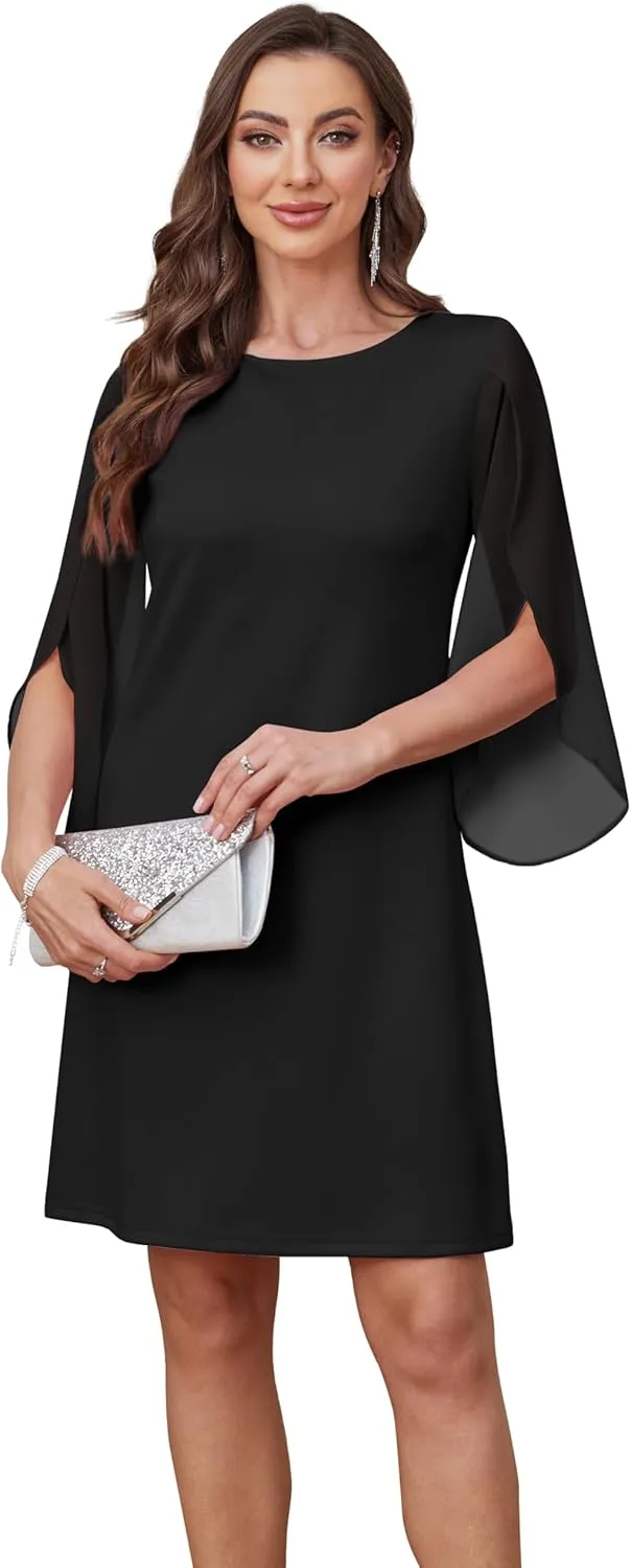 Womens Cocktail Dresses Flutter Sleeve Formal Dresse Wedding Guest Dresses for Women 2025 Trendy