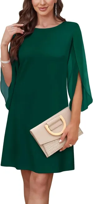 Womens Cocktail Dresses Flutter Sleeve Formal Dresse Wedding Guest Dresses for Women 2025 Trendy