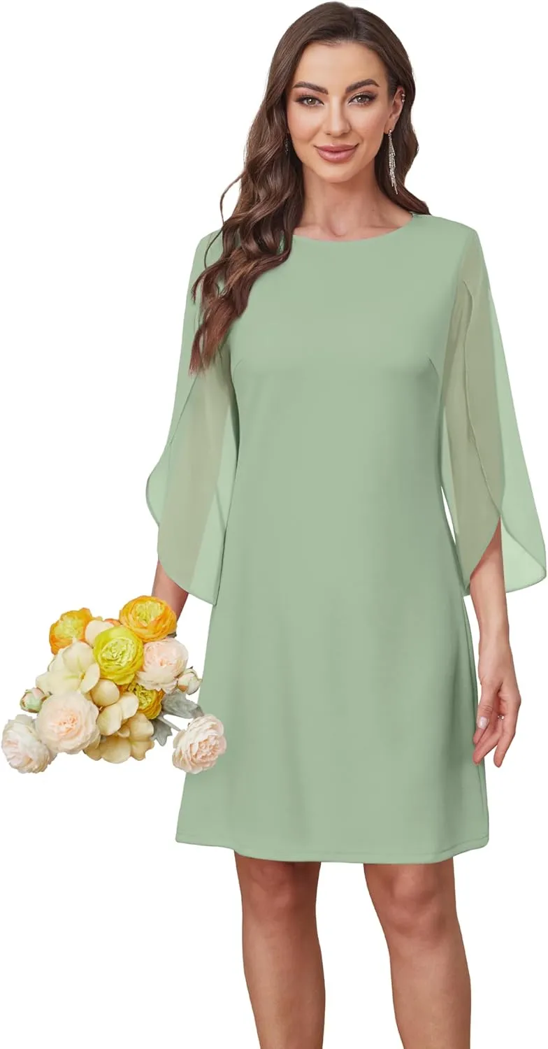 Womens Cocktail Dresses Flutter Sleeve Formal Dresse Wedding Guest Dresses for Women 2025 Trendy