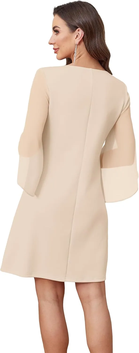 Womens Cocktail Dresses Flutter Sleeve Formal Dresse Wedding Guest Dresses for Women 2025 Trendy