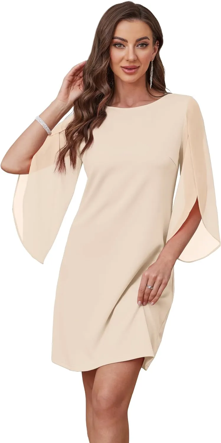 Womens Cocktail Dresses Flutter Sleeve Formal Dresse Wedding Guest Dresses for Women 2025 Trendy