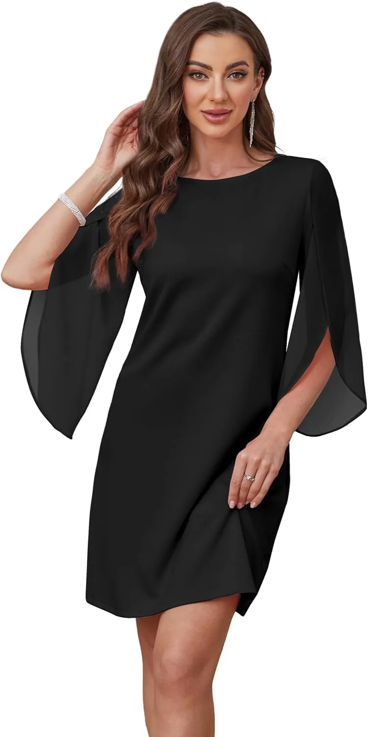 Womens Cocktail Dresses Flutter Sleeve Formal Dresse Wedding Guest Dresses for Women 2025 Trendy