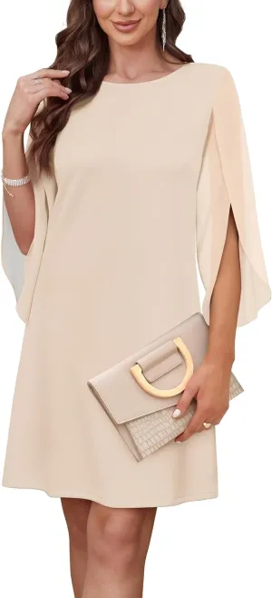 Womens Cocktail Dresses Flutter Sleeve Formal Dresse Wedding Guest Dresses for Women 2025 Trendy