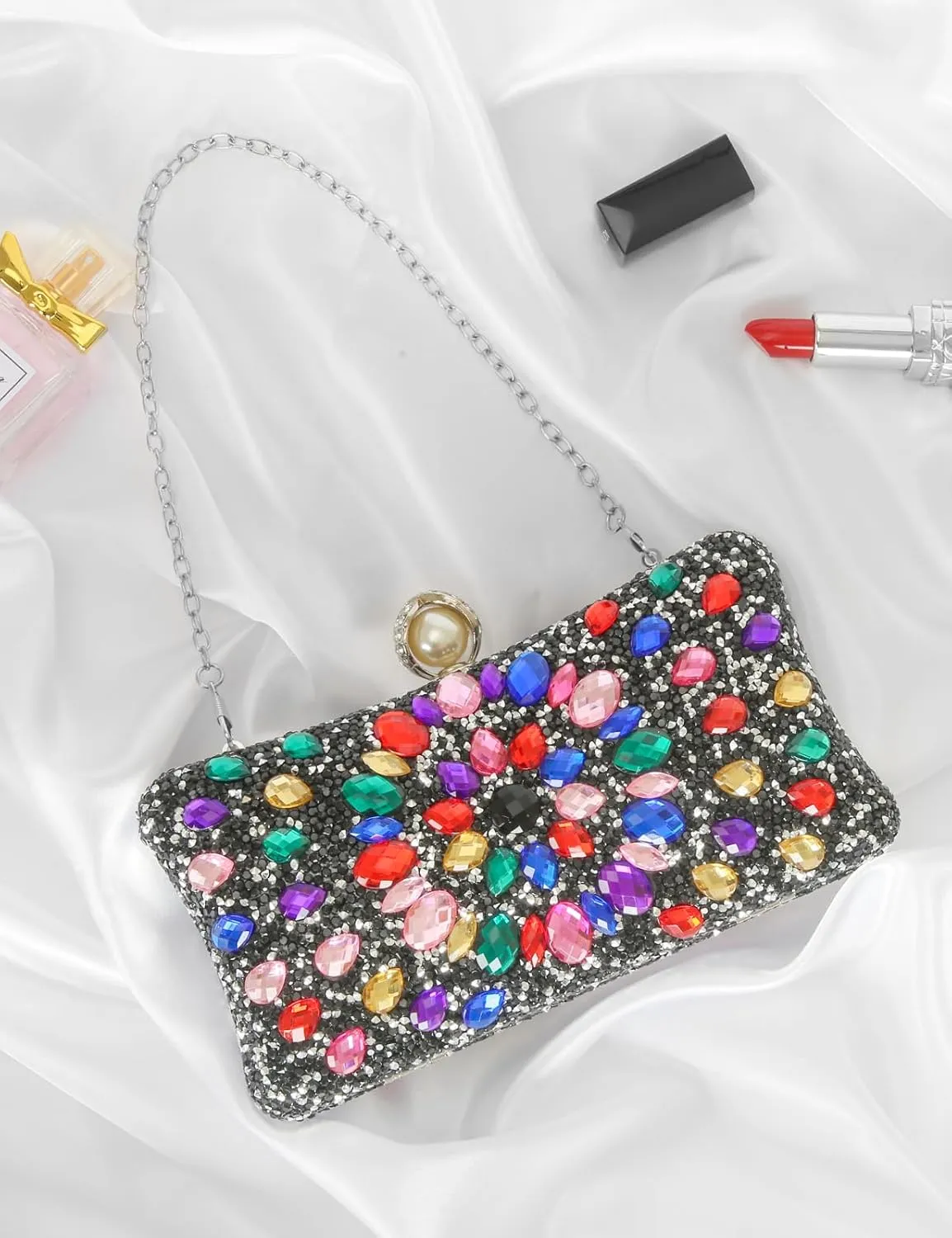 Women's Evening Bags Sparkly Rhinestone Clutch Purses Luxury Handbags