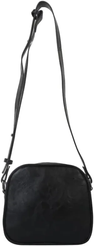 Women's Fashion Dark Academic Grunge Mini Crossbody Purses Punk Gothic 90s Y2K Shoulder Vegan PU Leather Packs (black)