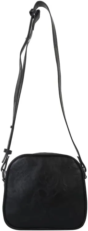 Women's Fashion Dark Academic Grunge Mini Crossbody Purses Punk Gothic 90s Y2K Shoulder Vegan PU Leather Packs (black)