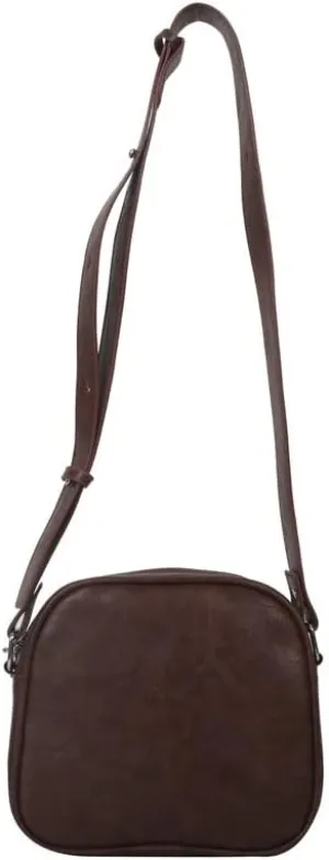 Women's Fashion Dark Academic Grunge Mini Crossbody Purses Punk Gothic 90s Y2K Shoulder Vegan PU Leather Packs (dark brown)